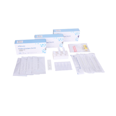 ชุดทดสอบแอนติเจนด้วยตนเองที่มีความแม่นยำสูง จมูก ไม้กวาด Ag Saliva Rapid Test Card ISO13485