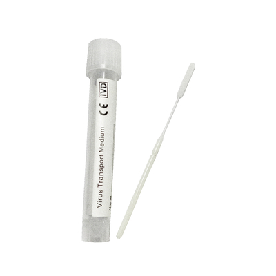 จมูกคอ Nylon Flocked VTM ไม้กวาด ชุด Viral Transport Medium Tube With ไม้กวาด
