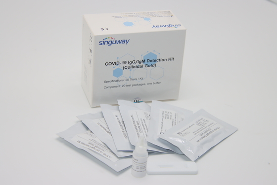 98.3% ความแม่นยำเชิงคุณภาพ Rapid Antibody Self Test Kit ขั้นตอนเดียว OEM ODM
