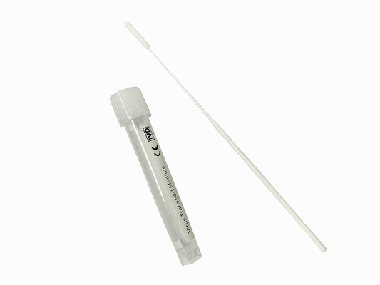 จมูกคอ Nylon Flocked VTM ไม้กวาด ชุด Viral Transport Medium Tube With ไม้กวาด