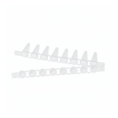 อุปกรณ์เสริม PCR 0.2Ml แถบท่อ PCR โปรไฟล์ต่ำพร้อมฝาปิด